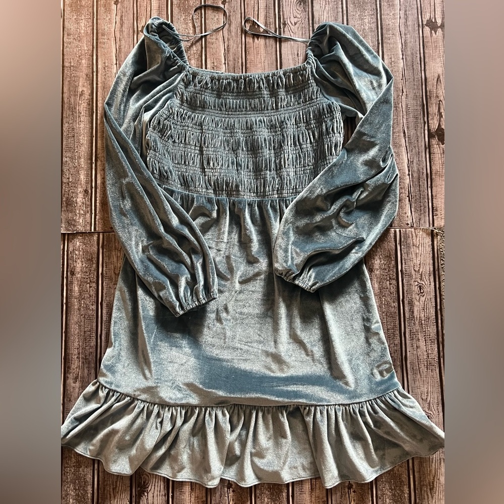 WOMENS LC ELAUREN CONRAD SMOKED VELVET MINI DRESS SIZE MEDIUM